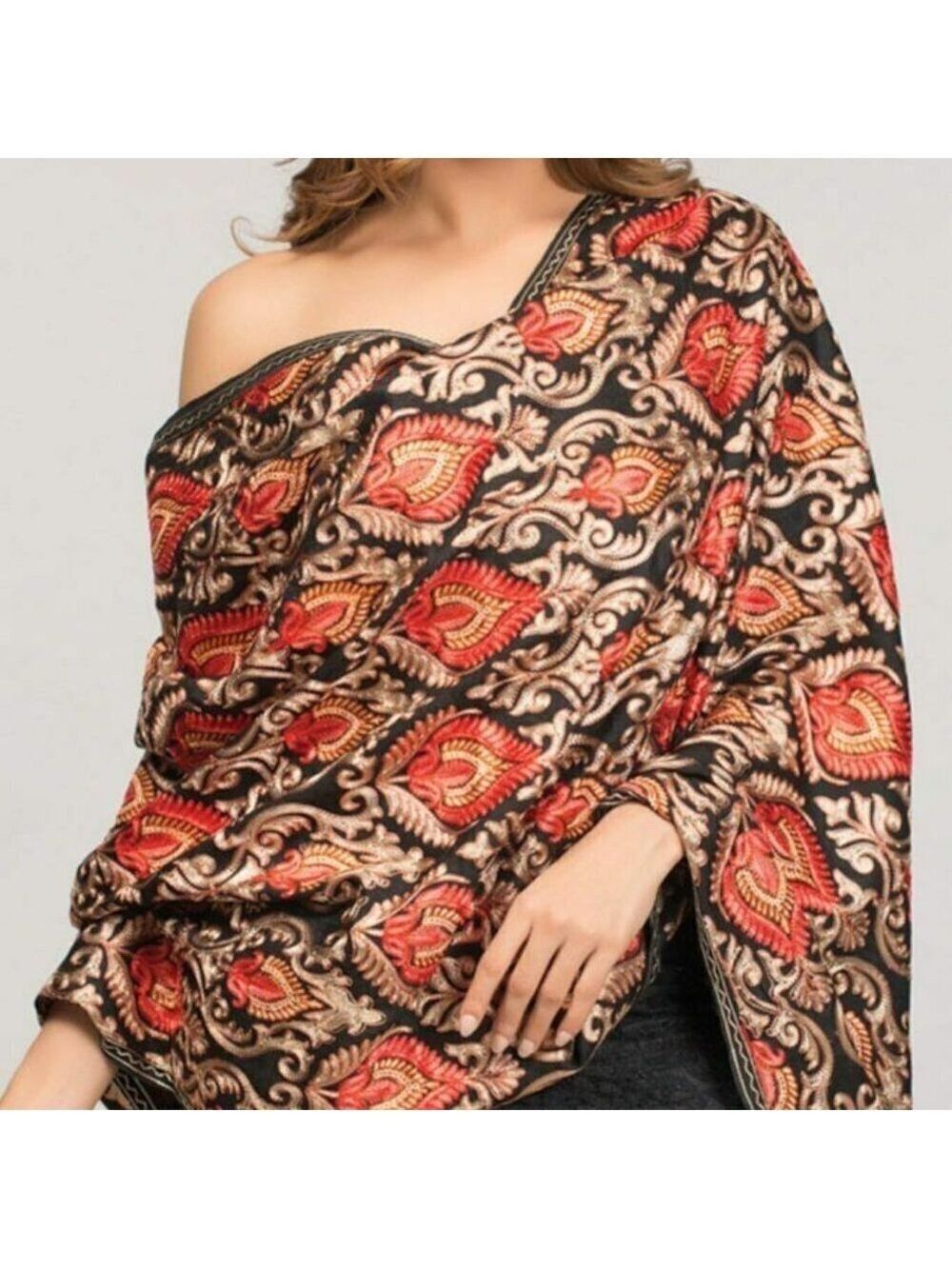 Mandira Embroidered Shawl Handmade in India